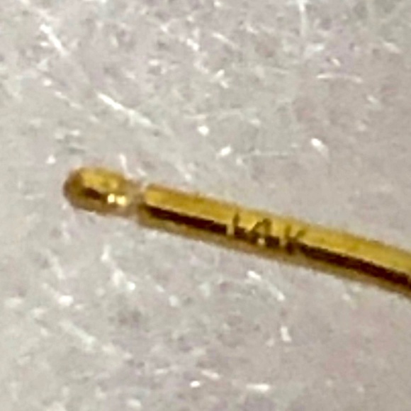 14k Gold Swirl Button and Onyx Cabochon Stud Vintage Earrings - Picture 8 of 10